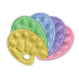 Paleta de pictura, Strigo, 10 compartimente, mix pastel