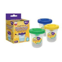Pahar Strigo pentru pictura, fara varsare cu suport pentru 2 pensule, mix culori SSC402