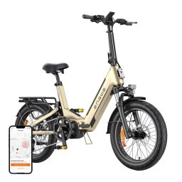 Biciclete electrice L20 3.0 Pro Bicicletă electrică compactă cu suspensie completă, 250 W și 100 Nm, cu motor cu tracțiune centrală auriu