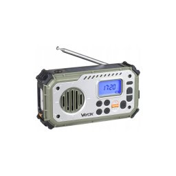 Radio pentru camping cu manivelă și lanternă LED, funcție powerbank 5V, alimentare 3x AAA, 2000 mAh, IPX4