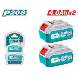Set 2 Acumulatori TOTAL Industrial, 20V, 4.0Ah, Li-Ion