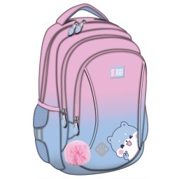 Ghiozdan Scolar Copii St.Right BP26 Blue Hamster, 3 Compartimente, Ergonomic, 20L, 39x27x17 cm