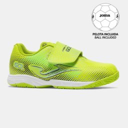 Pachet Ghete Futsal Copii JOMA Gol JR Indoor + Minge Fotbal - Galben fluo, 32