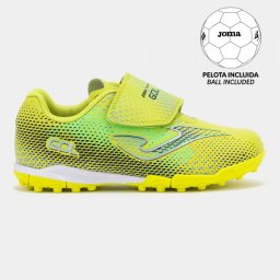 Pachet Ghete Fotbal Copii JOMA Gol JR Turf + Minge Fotbal - Galben fluo, 30