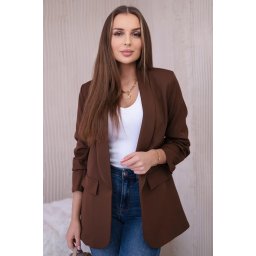 Włoski Elegant jacket with lapels chocolate