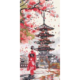 Set pictura pe numere, cu sasiu, Undeva in Japonia, 40x80 cm