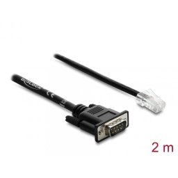 Cablu Serial RS-232/422/485 Sub-D 9 pini la RJ45 T-T 2m, Delock 64296