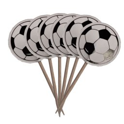 Set 12 decoratiuni briose carton minge fotbal 3.5 cm