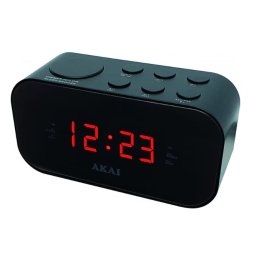 Radio cu ceas Akai ACR-3088, display led rosu, putere 5 W, functie Sleep, functie Snooze, negru
