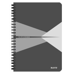 Caiet de birou LEITZ Office, carton, A5, cu spira, matematica - gri