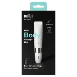 Epilator BS1000 Wet&Dry, cu pieptene de tuns, pe baterii, Alb