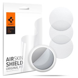 Husa Set 4 folii protectie Spigen, compatibil cu AirTag Apple, Transparent, Mat