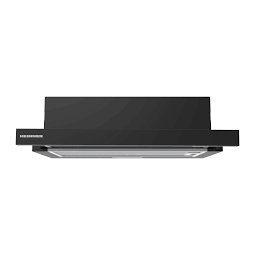 Hota HTCH-MD400BK - Hota de Bucatarie, 60 cm, 400 m³/h, 2 trepte, 2 Filtre Aluminiu, Iluminare LED, Negru