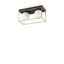 Plafoniera globuri Lingotto Pl2, negru-alama, alb, 2 becuri, 80W-E14