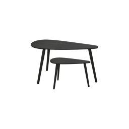 Set de 2 măsuțe de cafea SOLE 60/80×30/40 cm, negru