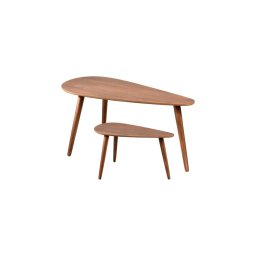 Set de 2 mese de cafea SOLE 60/80x30/40 cm nuc