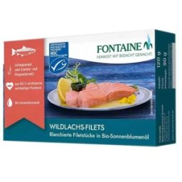 Set 2 x File de Somon Salbatic in Ulei Eco de Floarea Soarelui, Fontaine, 120 g/90 g