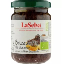 Set 2 x Bruschetta cu Masline Negre Bio, 130 g, LaSelva
