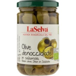 Set 2 x Masline Verzi fara Samburi in Saramura, Bio, 295 g, La Selva
