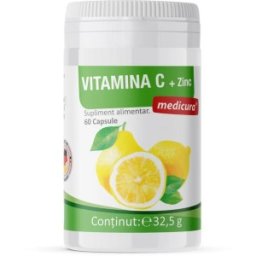 Set 2 x Vitamina C si Zinc, Bio, 60 Capsule, 300 mg
