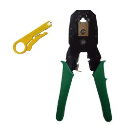 CLESTE sertizare conectori RJ45, SPACER, Unealta dezizolare cablu si punch, functii: sertizare mufe, RJ45, RJ0, RJ11, taiere cablu. "SPNT-CRIMPER-2