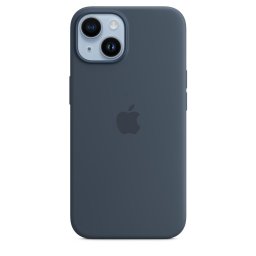 Husa Protectie Apple MW5T3ZM/A pentru iPhone 14, Silicon, MagSafe, Albastru