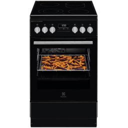 Aragaz Electrolux LKR564275K, Electric, Vitroceramica, 4 zone de gatit, SteamBake, Timer cu display electronic, Autocuratare catalitica, Iluminare cuptor, Grill, Clasa A, 50 cm, Negru