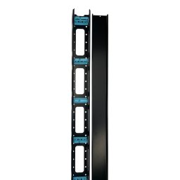 Organizator cabluri Eco Xcab Set doua organizatoare verticale de cabluri pentru Rack 22U, 22U, Negru