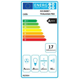 Cata Hood THALASSA PRO 600GWH Width 60cm, Max 842 m³/h, LED, White