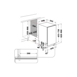 Whirlpool WH6IC11BS7LA0 Dishwasher, Built-in, C, Width 45 cm, 11 place settings, Black