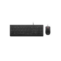 Set Tastatura si Mouse Lenovo Essential Wired Combo Black Lithuanian, Cu fir, Layout Lituanian, Mouse 1600 DPI
