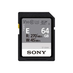 Card Memorie Sony SF-E Series, tip SDXC, capacitate 64GB, interfata UHS-II, viteza Class 10, V30