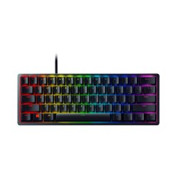 Tastatura de gaming Razer Huntsman Mini, 60% optica, switch violet, design nordic, cu fir, Negru
