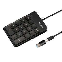 Tastatura numerica (keypad) cu fir Targus AKP13GL, USB (USB-A / USB-C), Negru