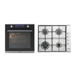 PACHETCuptor incorporabil Samus SC631GD13, 74 L, clasa A+, 3440 W, + Plita incorporabila Samus PSG-64SX, 58 cm, 4 arzatoare pe gaz, Inox