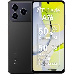 Telefon mobil ZTE Blade A56, 4GB RAM, 128GB, 5G, Dual SIM, 5G, Android 15, Negru