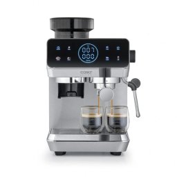 Espressor cu portfiltru Caso EspressoGourmet&Grind, 1500 W, 20 bar, 1,8 l, Ulka, Spumare lapte, Cold Brew, Comanda tactila, Rasnita incorporata, Portafiltru, Otel inoxidabil