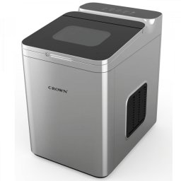Masina de facut gheata Crown ICM-625S, 112 W, 12 kg/24 h, 1,5 l, 2 dimensiuni, Autocuratare, R600a, Indicatori, Otel inoxidabil