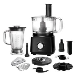 Robot de bucatarie Heinner HFP-750BK, 750 W, bol 1.2 l, blender 1.8 l, 2 viteze+pulse, disc feliere, maruntire, negru