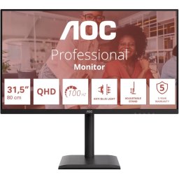 Monitor LED AOC Q32E4U, 31.5" QHD, 100 Hz, 4 ms, Black