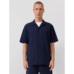 Q/S by s.Oliver Camasa cu maneca scurta barbati, din bumbac, Resort fit, Bleumarin inchis (SELECTATI MARIMEA: L)