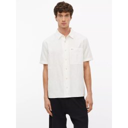 s.Oliver Camasa barbati cu model, din bumbac, Relaxed fit, Alb (SELECTATI MARIMEA: L)