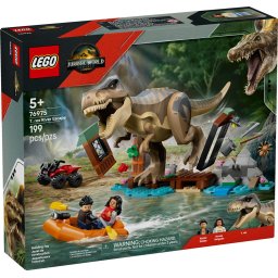 LEGO® Jurassic World 76975 - Evadare pe rau din calea unui T. rex