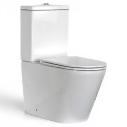 Set vas WC stativ, Solara Round Cleanmann, Rimless, Back to Wall, si capac WC Solara Slim duroplast antibacterian, Soft Close, demontare rapida,