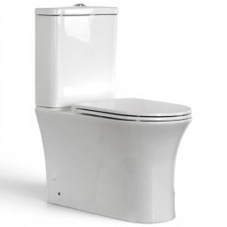Set vas WC stativ, Lyra Round Cleanmann, Rimless, Back to Wall, si capac WC Lyra Slim duroplast antibacterian, Soft Close, demontare rapida,
