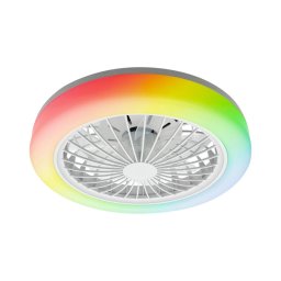 Plafonieră LED RGBW dimabilă cu ventilator ZAMBIA LED/24W/230V alb + telecomandă