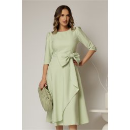 Rochie DY Fashion verde menta cu funda ampla in talie