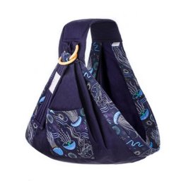 Marsupiu wrap, sling cu inele, pentru bebelusi, bleumarin