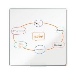 Tabla NOBO Premium Plus, otel lacuit, 120x120 cm, magnetica, include marker si tavita, alb