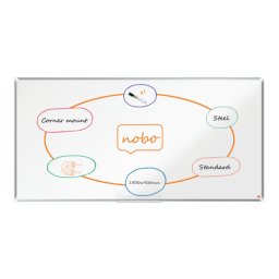 Tabla NOBO Premium Plus, otel lacuit, 180x90 cm, magnetica, include marker si tavita, alb